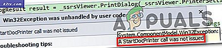 Hur fixar jag ett fel med “Ett Startdocprinter-samtal utfärdades inte”?