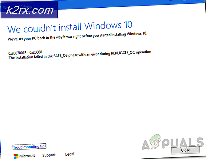 วิธีแก้ไขการติดตั้ง Windows 10 ล้มเหลวใน SAFE_OS ระหว่างการดำเนินการ REPLICATE_OC