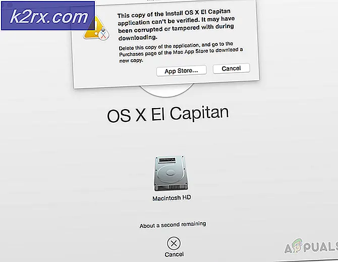 Không thể xác minh bản sao cài đặt ứng dụng OS X El Capitan này