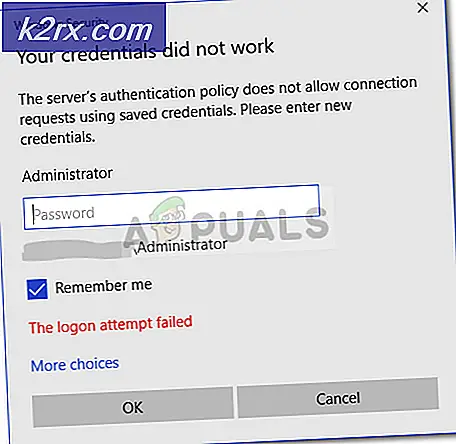 Fix: Ihre Anmeldeinformationen funktionierten auf dem Remotedesktop nicht