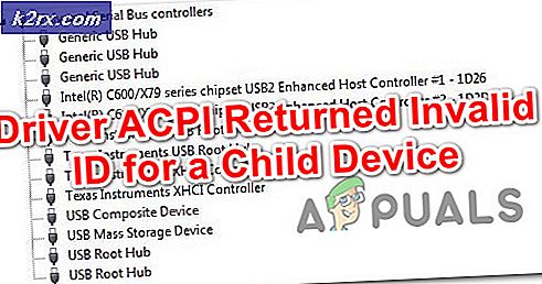 Driver ACPI returnerade ogiltigt ID för en barnenhet