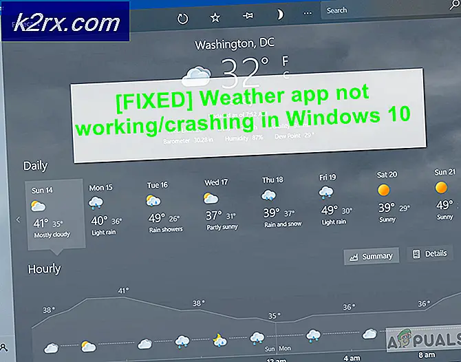 Oplossing: weer-app werkt niet / crasht in Windows 10