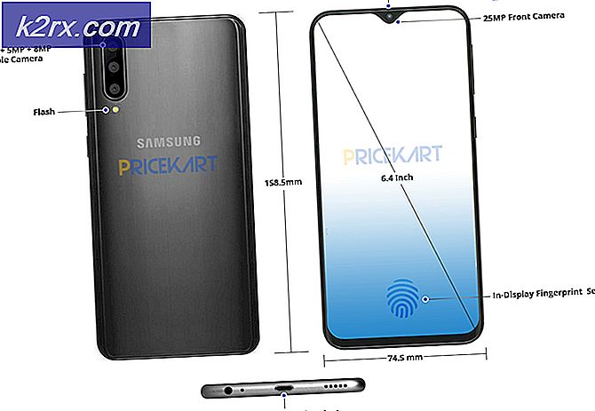 Samsung Galaxy A50 gengiver lækket online, leveres med en Waterdrop Notch og en Triple Cam Setup