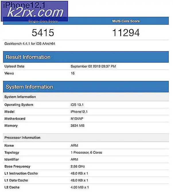 Apple iPhone 11 (R) Geekbench-lijst onthult 4 GB RAM en kleine prestatie-upgrade