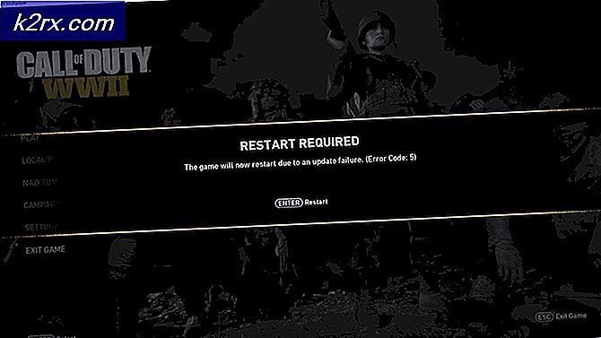 Khắc phục: Mã lỗi 5 'Yêu cầu khởi động lại' trong Call of Duty World War 2