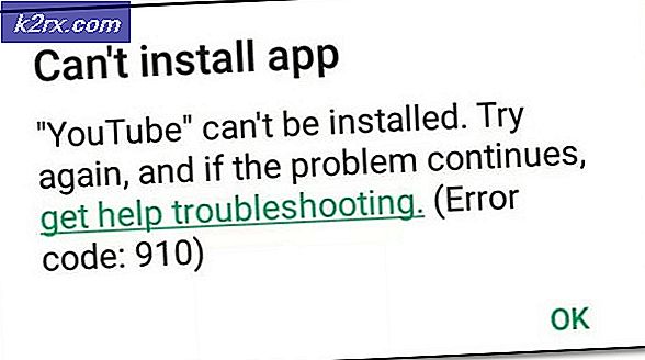 Fix: Fel 910 på Google Play 'Kan inte installera app'