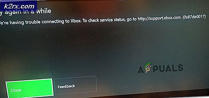 แก้ไข: Xbox One Error Code 0x87de0017