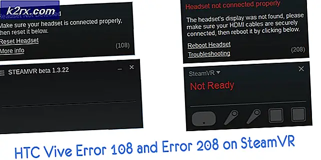 Khắc phục: Lỗi HTC Vive 108 và Lỗi 208 trên SteamVR