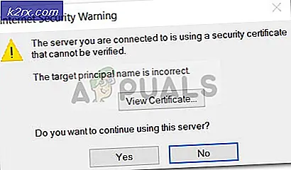 Fix: Servern du är ansluten till använder ett säkerhetscertifikat som inte kan verifieras
