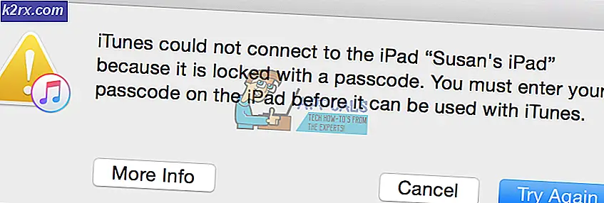 Fix: iTunes kunde inte ansluta till iPhone / iPad eller iPod Touch eftersom det är låst med ett lösenord