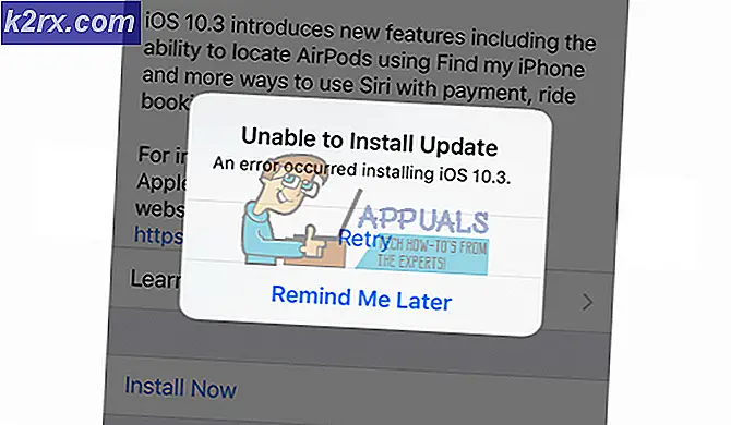 Fix: Ett fel inträffade när jag installerade iOS 10.3. *