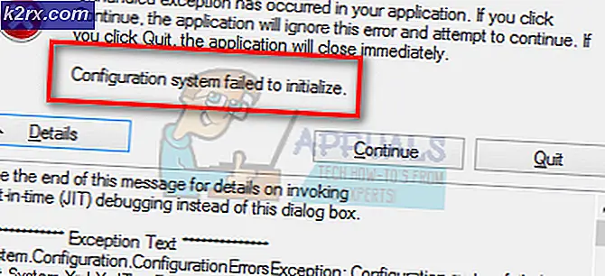 Fix: Konfigurationssystemet kunde inte initieras