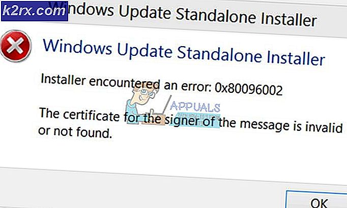 การแก้ไข: ตัวติดตั้ง Windows Update แบบสแตนด์อโลน 0x80096002 ข้อผิดพลาด
