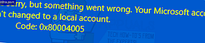 FIX: Uw Microsoft-account is niet gewijzigd in een lokaal account 0x80004005