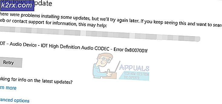 Hur fixar IDT High Definition Audio CODEC-problem på Windows 10 (0x8007001f)