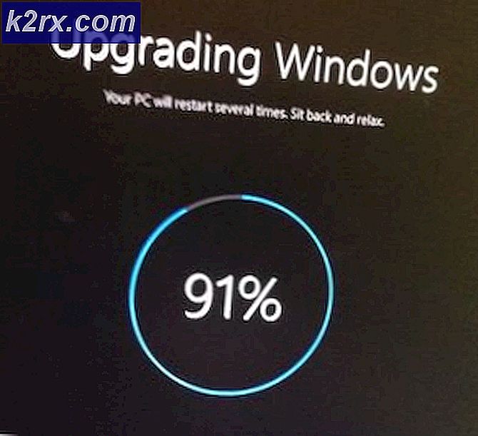Oplossing: Windows 10-upgrade bleef steken op 91%