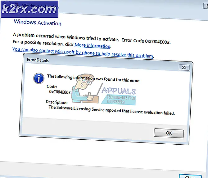 Fix: Windows 7-aktiveringsfelkoden 0xc004e003