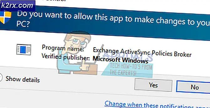 Fix: Inaktivera "Exchange Activeesync Policy Broker" Dialog på Windows