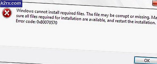 Fix: Windows kan inte installera nödvändiga filer Fel 0x80070570