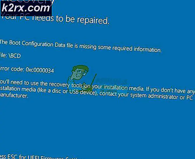 Fix: Ihr PC muss repariert werden Fehler 0x0000034