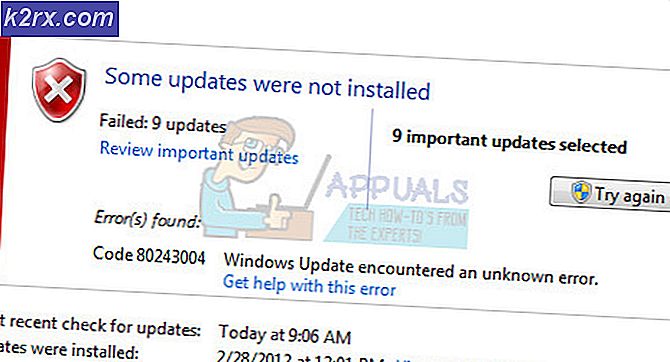 Oplossing: Windows Update Error 80243004