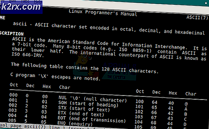 วิธีการค้นหาตาราง ASCII ใน Linux