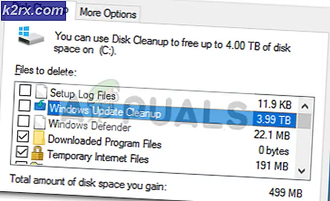 แก้ไข: Disk Cleanup Bug 3.99 TB ใช้โดย Windows Updates