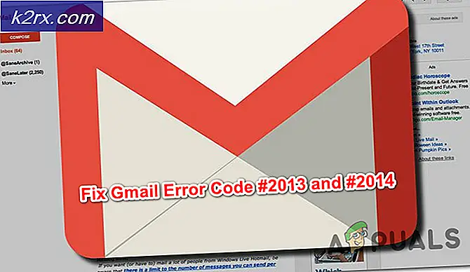Sådan repareres Gmail-fejlkode # 2013 og # 2014