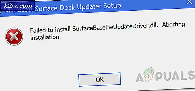 Korriger: Kunne ikke installere SurfaceBaseFwUpdateDriver.dll på Microsoft Surface