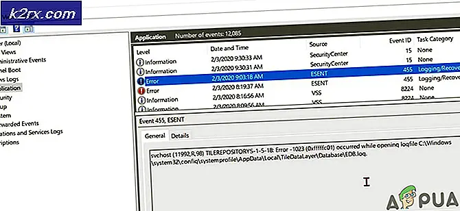Fix: Event ID 455 ESENT-fejl i Windows 10 1903