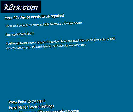 Fix: BlueScreen Recovery Error 0xc0000017 på Windows 10