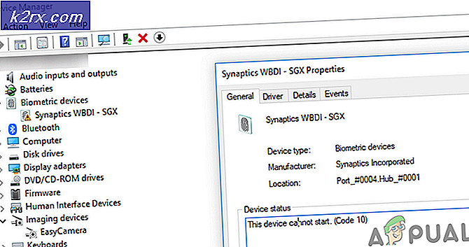 Fix: Synaptics WBDI (SGX-aktivert) fingeravtrykksleser ‘Enheten kan ikke starte (kode 10)’
