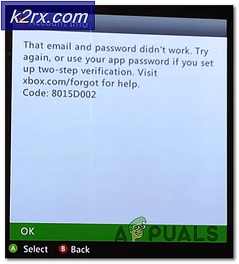 Fix: Xbox-e-post och lösenordsfel 8015d002