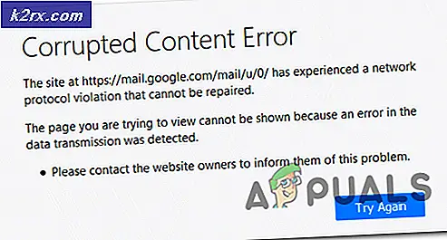 Korrupt indholdsfejl ‘mail.google.com’