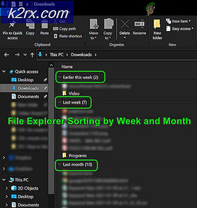 Fix: Sådan stoppes sortering af File Explorer efter uge og måned