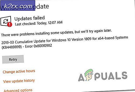 Feilsøk Windows 10 Update Error 0X800F0982 (Fix)