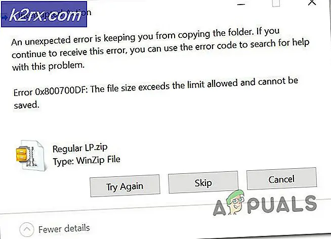 Beheben von Dateigröße überschreitet Grenzwertfehler 0x800700DF unter Windows 10