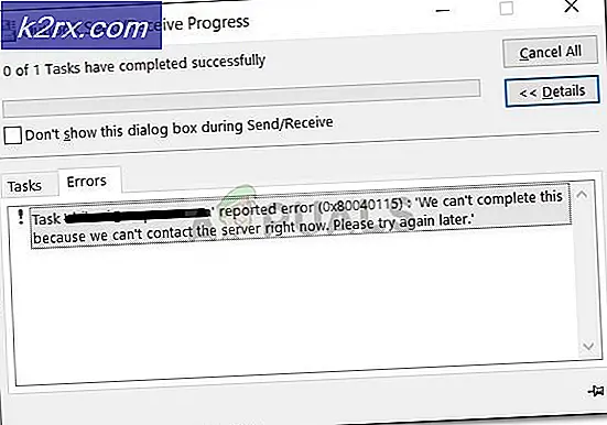Fix: Microsoft Outlook-fejl 0x80040115