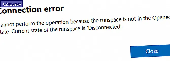 Fix: Aktuel tilstand, at runspace er 