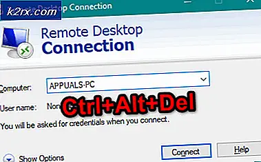 Hvordan sendes Ctrl + Alt + Del via Remote Desktop?
