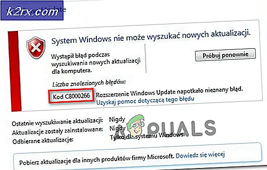 Hvordan fikse Windows 10 Update Error C8000266?