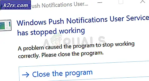 Sådan løses fejlen 'Windows Push Notification User Service has stoppet med at fungere'?