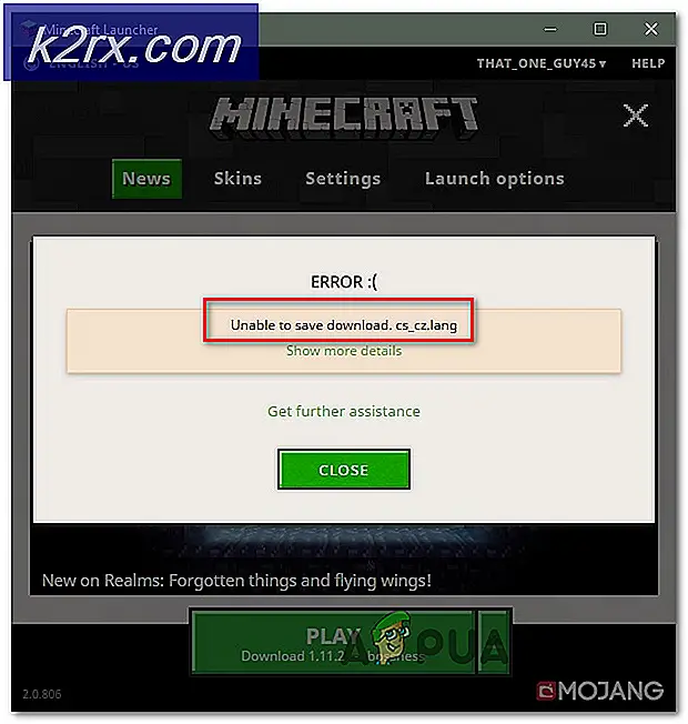 Sådan løses Minecraft-fejl 'Kan ikke gemme download'