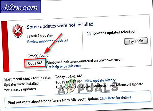 Windows Update-fejlkode 646