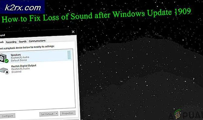 Fix: Förlust av ljud efter Windows 10 Update 1909