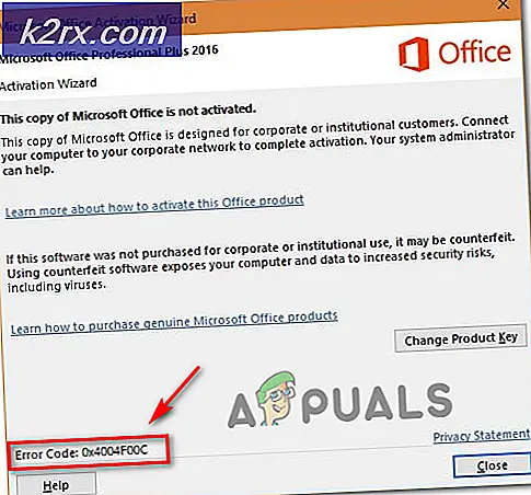 Microsoft Office-aktiveringsfejl 0X4004F00C