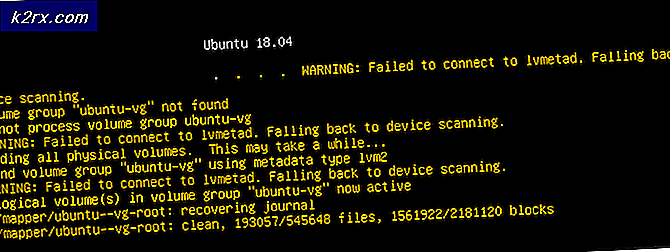 Sådan løses 'Mislykkedes at oprette forbindelse til lvmetad' -fejl på Ubuntu?