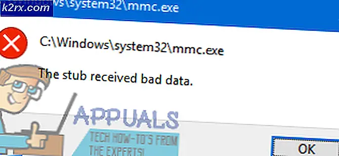 Løsning: Fejlmeddelelsen om stub modtaget dårlig data på Windows 10