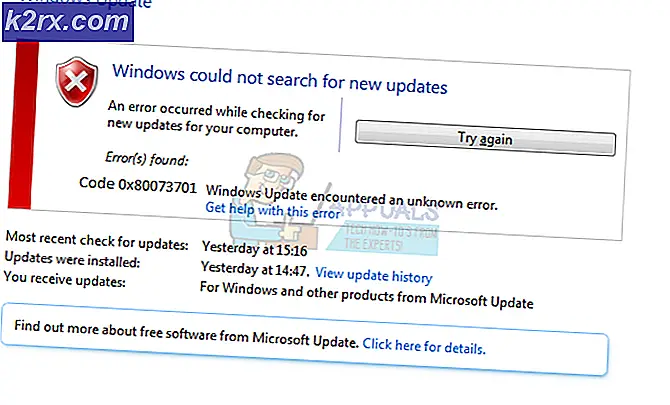 Fiks: Windows Update Error Code 0x80073701