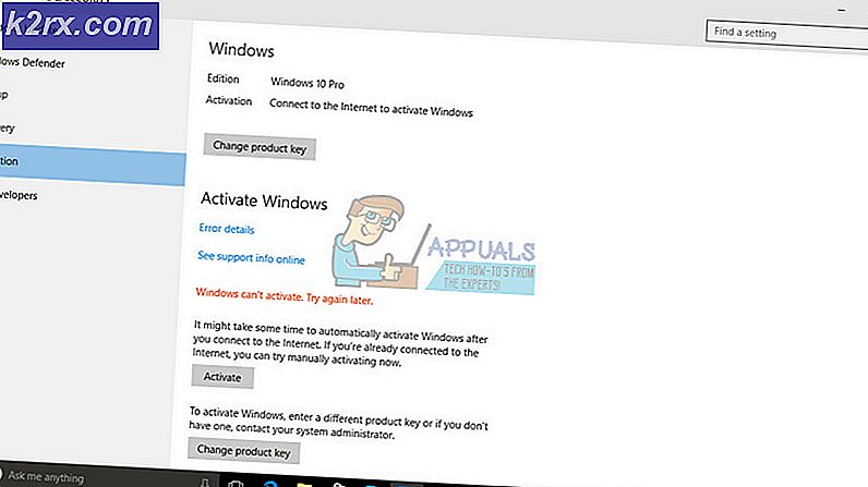Fix: Windows kan ikke aktivere Prøv igen senere